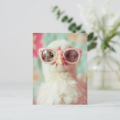 Cool Chick met roze bril Spring Briefkaart (Staand voorkant)