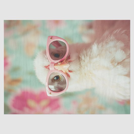Cool Chick met roze bril Spring Decoupage Tissuepapier (Voorkant)