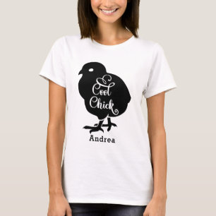 Cool Chick Personaliseer Naam Girly Baby Chicken T-shirt