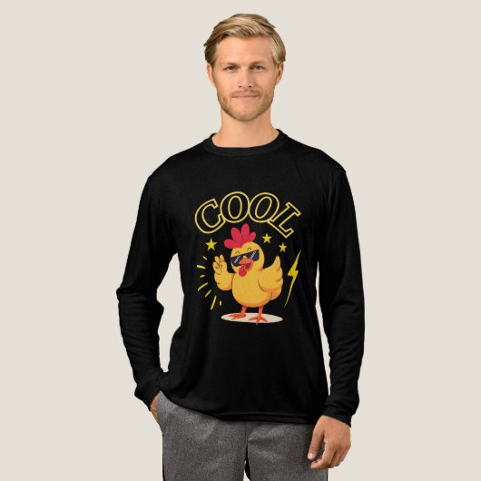 Cool Chick – Retro Grappig Kip T-Shirt (Voorkant)
