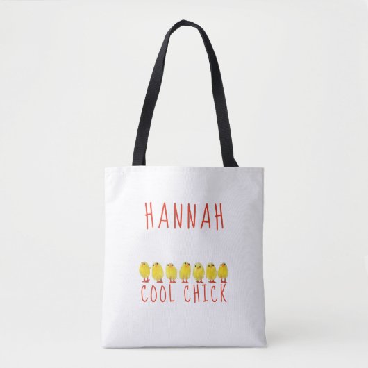 Cool Chick with Name Tote Bag (Voorkant)