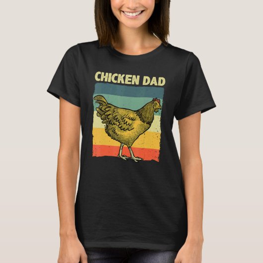 Cool Chicken Dad For Men Father Hen Chicken Farmer T-shirt (Voorkant)