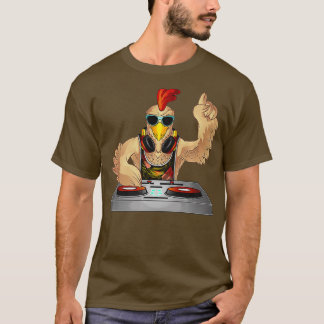 Cool Chicken DJ Funny Party Animal Music Mixer T-shirt