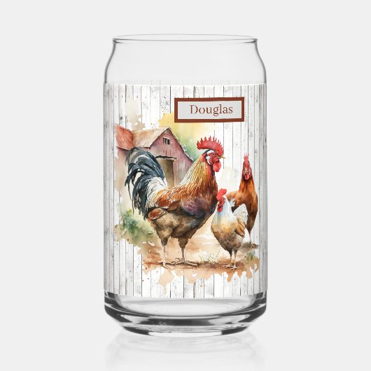 Cool chicken lovers Boerderij naam toevoegen Blikvorm Glas (Voorkant)