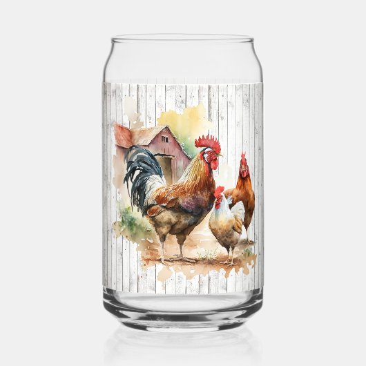 Cool chicken lovers Boerderij naam toevoegen Blikvorm Glas (Achterkant)