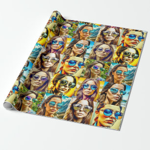 Cool Chicks in Zonnebril AI Art Cadeaupapier