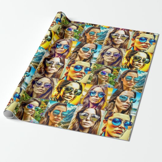 Cool Chicks in Zonnebril AI Art Cadeaupapier (Uitgerold)