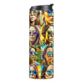 Cool Chicks in Zonnebril AI Art Thermosbeker (Gedraaid links)