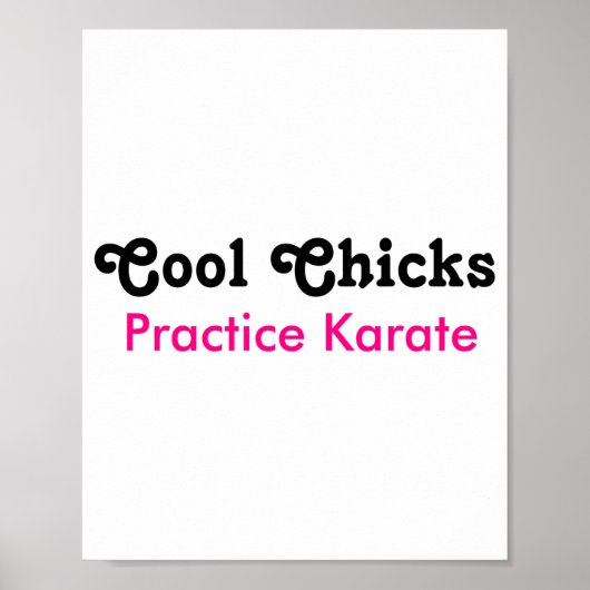 Cool Chicks Practice Karate T-shirt Poster (Voorkant)