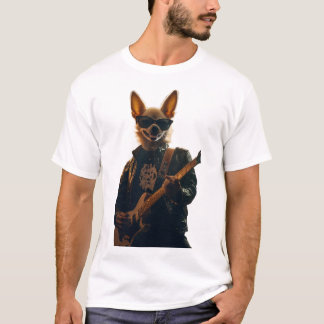 Cool Chihuahua Gitarist Wit T-Shirt