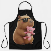 Cool Chill Capybara BBQ Apron with Teddy Bear Schort (Voorkant)