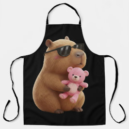 Cool Chill Capybara BBQ Apron with Teddy Bear Schort