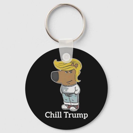 Cool Chill Guy Meme T - shirts - Trump Chill Guy M Sleutelhanger (Voorkant)