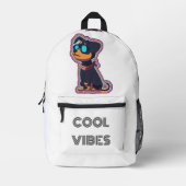 Cool chill kleurrijke levendige hond in een bril bedrukte rugzak (Voorkant)