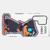 Cool chill kleurrijke levendige hond in een bril samsung galaxy hoesje (Achterkant horizontaal)