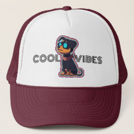 Cool chill kleurrijke levendige hond in een bril trucker pet