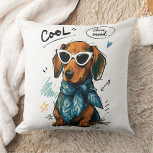 Cool Chill Mood Dachshund met zonnebril Kussen