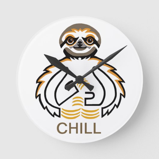 Cool Chill SLOTH- Behoud -natuur  Ronde Klok (Voorkant)
