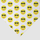 Cool Chill Zonnebril Geel Emoji Patroon Tissuepapier (Detail)