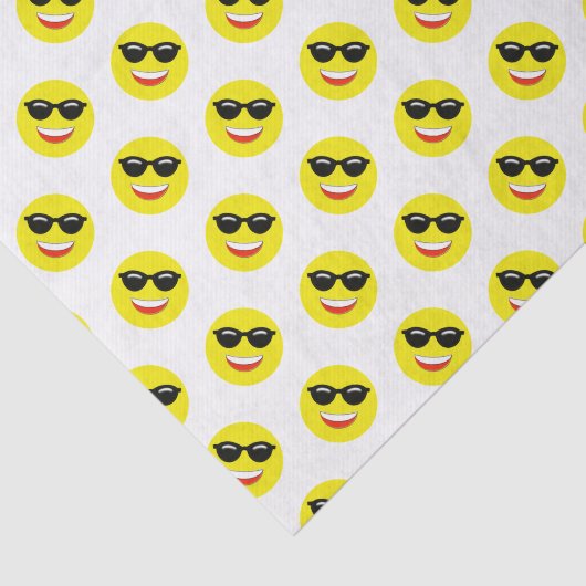 Cool Chill Zonnebril Geel Emoji Patroon Tissuepapier (Detail)