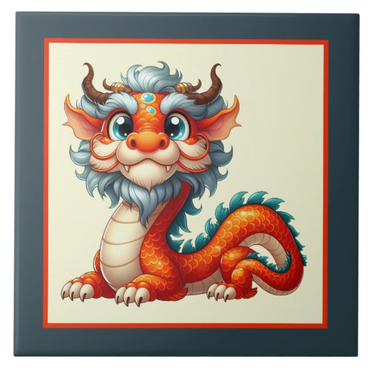 Cool china draak liefhebbers tegeltje (Voorkant)