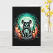 Cool Chinchilla Skeleton Halloween Christmas Birth Kaart (Gele Bloem)