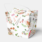 cool Chinees gevlekt voedselpatroon Bedankdoosjes (Achterkant)