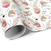 cool Chinees gevlekt voedselpatroon Cadeaupapier (Rol Hoek)