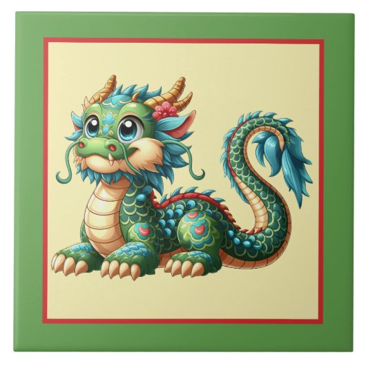 Cool Chinese draak liefhebbers Tegeltje (Voorkant)