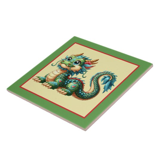 Cool Chinese draak liefhebbers Tegeltje (Zijkant)