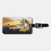 Cool chinese fluffeltijger rust zonneweidegrond bagagelabel (Voorkant horizontaal)