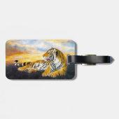 Cool chinese fluffeltijger rust zonneweidegrond bagagelabel (Achterkant horizontaal)