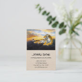 Cool chinese fluffeltijger rust zonneweidegrond visitekaartje (Staand voorkant)