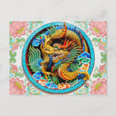 Cool chinese kleurrijke drakenverflotusbloem briefkaart (Voorkant)