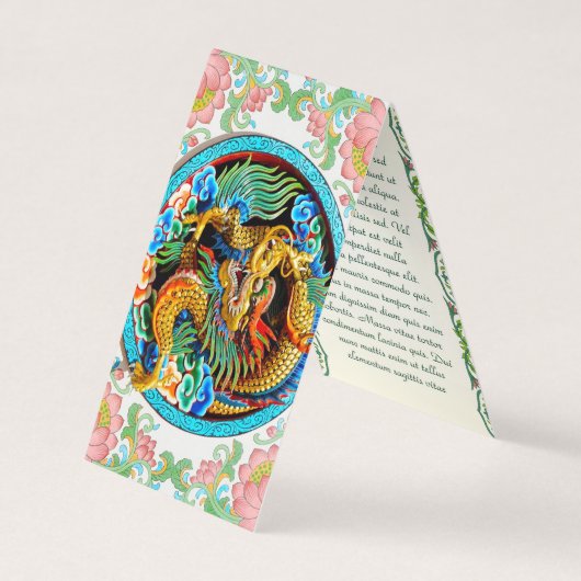 Cool chinese kleurrijke drakenverflotusbloem visitekaartje (Voorkant)