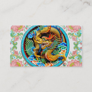 Cool chinese kleurrijke drakenverflotusbloem visitekaartje