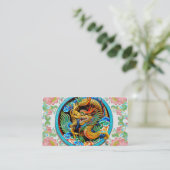 Cool chinese kleurrijke drakenverflotusbloem visitekaartje (Staand voorkant)