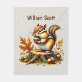 Cool chipmunk lovers add name fleece deken (Voorkant)