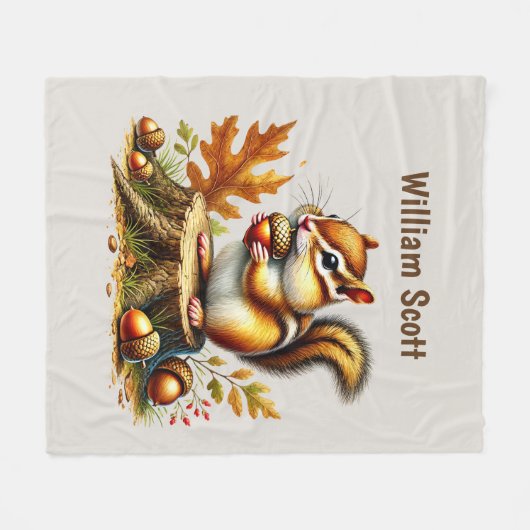 Cool chipmunk lovers add name  fleece deken (Voorkant (Horizontaal))