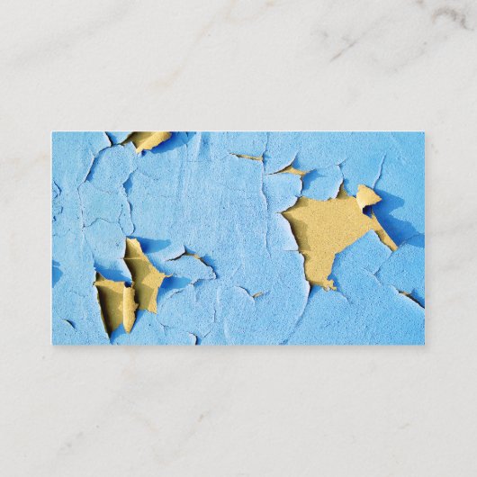 Cool Chipped Paint Peeling Cracked Blue Sand Visitekaartje (Achterkant)
