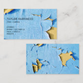 Cool Chipped Paint Peeling Cracked Blue Sand Visitekaartje (Voorkant / Achterkant)