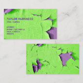 Cool Chipped Paint Peeling Cracked Green Paars Visitekaartje (Voorkant / Achterkant)