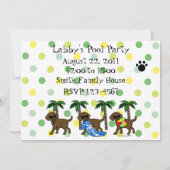 Cool Chocolade Labradors Pool Party Kaart (Achterkant)