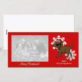 Cool Chocolate Labrador Christmas Cartoon Feestdagenkaart (Voorkant / Achterkant)