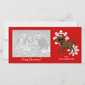 Cool Chocolate Labrador Christmas Cartoon Feestdagenkaart (Voorkant)