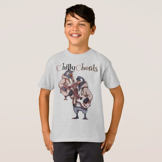 Cool Chords: Musical Penguins Unite T-shirt (Voorkant volledig)