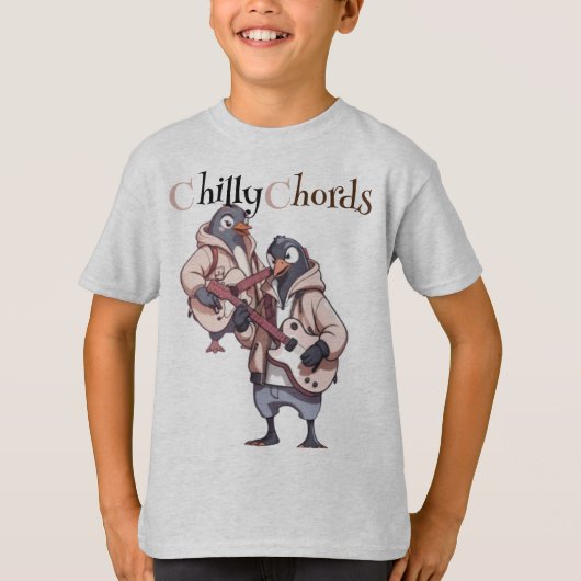 Cool Chords: Musical Penguins Unite T-shirt (Voorkant)
