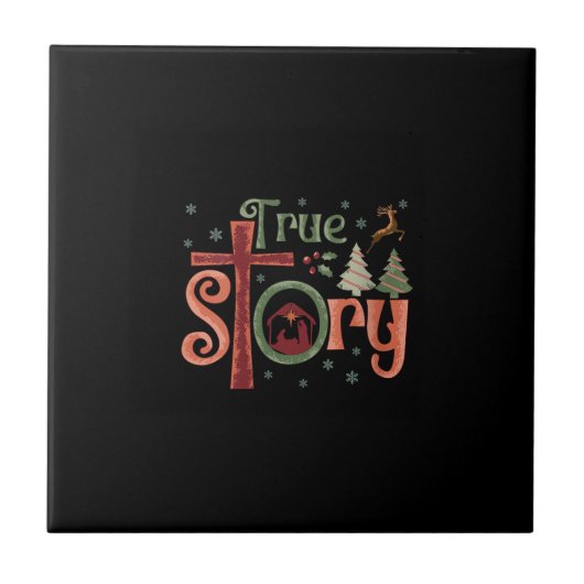 Cool Christian Christmas Resurrection Day Jesus Tr Tegeltje (Voorkant)