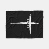 Cool Christian Cross Jesus Saves Men Women Graphic Fleece Deken (Voorkant (Horizontaal))