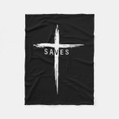 Cool Christian Cross Jesus Saves Men Women Graphic Fleece Deken (Voorkant)